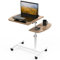 CHOWGOLI Laptoptisch Höhenverstellbar 61,5-95cm, Laptop Tisch Mit Rollen, Beistelltisch Laptop, 61,5-95x60x40 cm, Laptopständer Holz Mit Ablage Für Maus, Mit 2 Stopp-Leisten, Beige