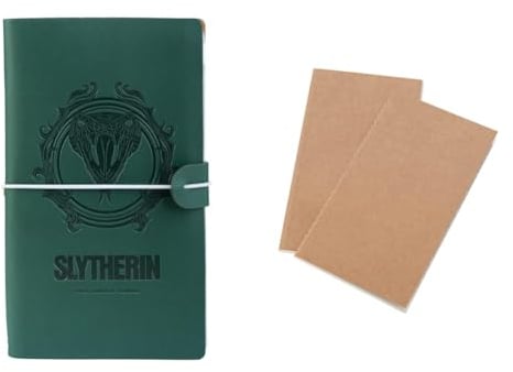 Grupo Erik Reisetagebuch Harry Potter Hogwarts Slytherine Bullet Journal Notizbuch + Ersatz Nachfüllpack Dotted Notebook 12x19,6 cm 40 Seiten liniert und 40 Seiten mit Punktraster
