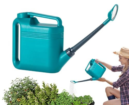 Regadera - Regadera de rosas verdes de 8 litros | Olla de jarra de agua de PP, regadera de flores con pico largo, regadera para exteriores e interiores con dos asas, regadera para el hogar, plantas de
