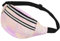 AfitLulu Sac banane holographique pour femme - Sac banane de sport pour homme et femme - Ceinture de course pour téléphone portable - Étanche - Avec 2 poches zippées et sangle réglable - Pour