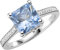 Giorgio Martello Milano Ring Mit Schwarzen, Hellblauen Oder Weißen Zirkonia, Silber 925 Hellblau, 56 925 Sterling Silber