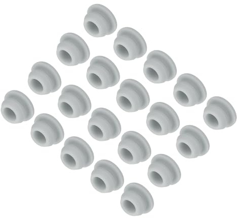 QUARKZMAN 30Pcs Cache Trou Meuble Bouchon Silicone 8mm Diamètre de Montage Gris Largeur de Rainure Étroite 2mm Joint de Panneau Rond pour Cloisons de Cuisine, Couvercle d'Étanchéité