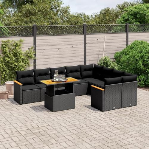 Amorsee Gartenlounge Groß XXL Verstellbare Tischplatte Lounge Möbel Outdoor Rattan Ecklounge Loungemöbel Set Gartensofa Garten Sofa Terrasse Gartenmöbel Set Terrassenmöbel Sitzgarnitur