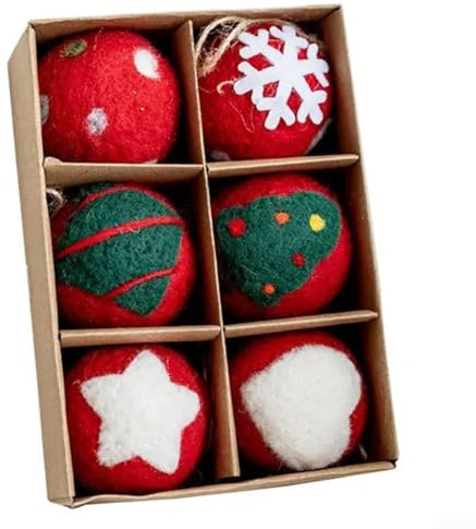 Zilimontt Bolas de Fieltro de Lana para Decoración de Árbol de Navidad, Guirnalda y Habitación Interior (C)