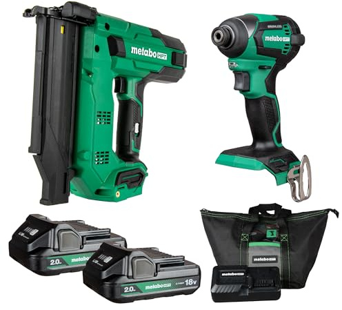 Metabo HPT 18V MultiVolt™ Brad Nailer + Impact Driver Combo Kit, KC18DEXQD