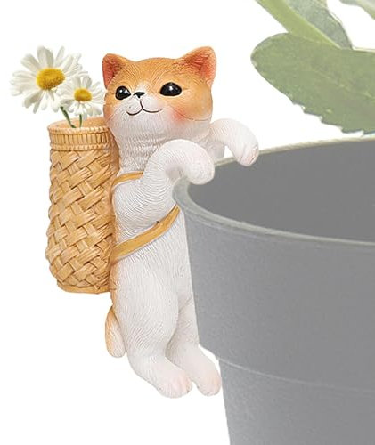 Youngwier Flower Pot Hugger | Multipurpose Plant Pot Ornaments Flower Pot Figurine | Creative Plant Pot Animal Huggers Cat Plant Hanger for Aquariums Flower Pot