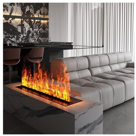 SBCGFY Electric Fireplace Water Vapor Fireplace Insert Electric Fireplace, Ultra-thin Indoor Electric Fireplace with Control Panel And Remote Control, Flame (One Color 800mm)