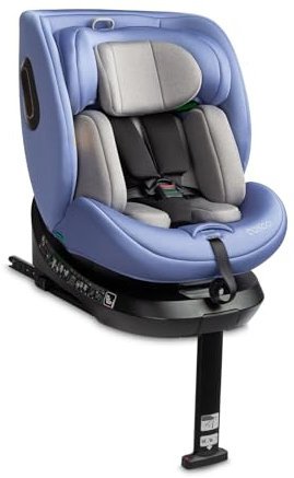 CARETERO - Reboarder 360 Drehbar mit Isofix - 4in1 Babyschale und Kindersitz Auto Gruppe 0-3, für Kinder 40-150 cm, mit Station, verstellbare Rückenlehne, Stützfuß - Bosco Blau