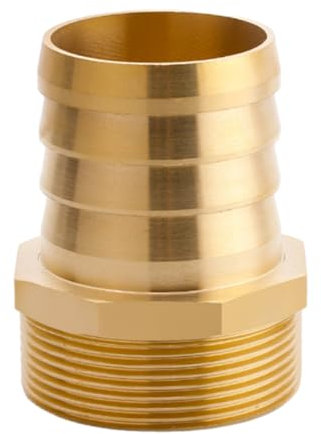 MOUMOUTEN Raccord cannelé en laiton de 2, filetage mâle, épisseuse de métaux, épisseuse de barbe, raccord de tuyau, connecteur adaptateur pour air, eau, huile (épaisseur 50 mm)