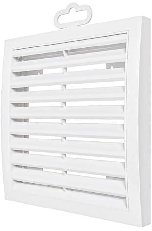 Rejilla de ventilación de 200 x 200 mm de plástico ASA – Rejilla de ventilación cuadrada blanca para pared y techo, baño, cocina y garaje, resistente a la intemperie y a los rayos UV