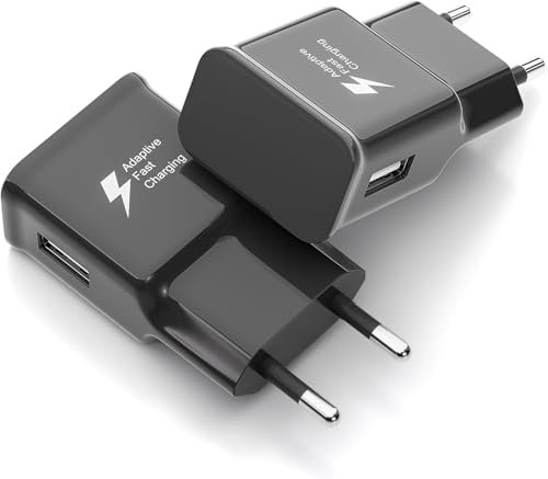 Prise USB Chargeur Rapide pour Samsung Galaxy A20e A20 A21s A22 A32 A40 A41 A42 A50 A51 S10 S9 S8 Note 10/9 /8, 2 Pack Bloc Adaptateur Secteur Mural pour Samsung Tab A9 A9+ Tab s6 Lite (Non Câble)