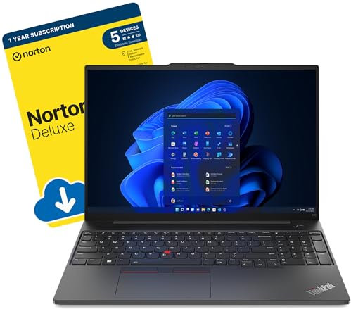 MESH Computers ThinkPad E16 Gen 2 16-inch Laptop (Intel Core Ultra 7 155H, 16 GB DDR5 RAM, 512 GB SSD, Wi-Fi 6E, Windows 11 Pro) includes Free Norton 360 Deluxe Antivirus Software