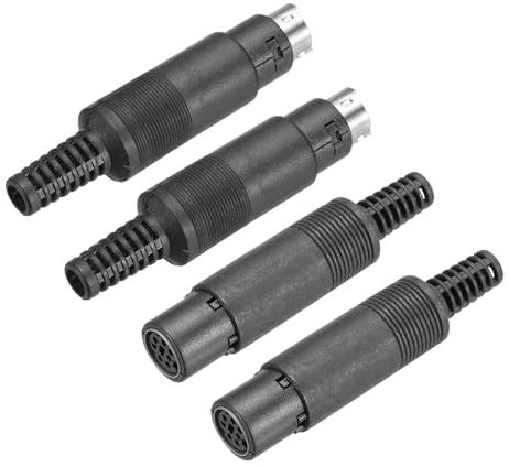 sourcing map Lot de 2 mini prises DIN S-Vidéo 7 broches Transmission de signal Mini DIN pour TV DVD Lecteur d'ordinateur (prise PS/2 mâle et femelle)