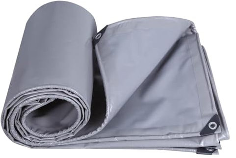 Lona impermeable de PVC grueso de 1,6 x 4 m, color gris para acampar al aire libre y obras de construcción