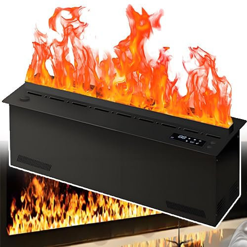 smafoseedding Chimenea Eléctrica De Vapor De Agua 3D, Atomizada, con Control Remoto Y Temporizador, Llenado Automático De Agua Y 9 Led De Colores con Efecto De Llama.,50cm/20in