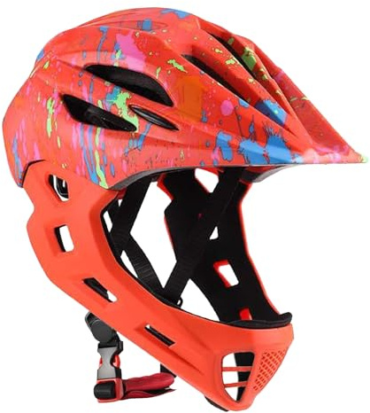 Aomiun Kinderhelm Verstellbare Atmungsaktive Kinderhelm Fahrradhelme, Leichte Integralhelme mit LED Licht Für Fahrräder Skateboards(52-56 cm)