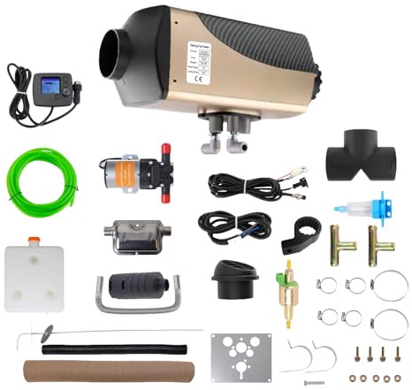 Dieselheizung 7 kW 12 V, Dieselheizung für Wohnmobile, All-in-One-Wasser-Luft-Heizung mit LCD-Display, 12-V-Heizung zum Vorwärmen des Motors, Nachtheizung Diesel 12 V für Wohnmobile, Schiffe, LKWs