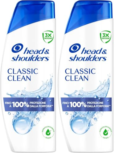 Head & Shoulders Classic Clean Anti-Schuppen-Shampoo, 250 ml für den täglichen Gebrauch. Bis zu 100% Schutz vor Schuppen. Klinisch getestet. Für alle Hauttypen und Haare. Frischegefühl (Packung mit 2)