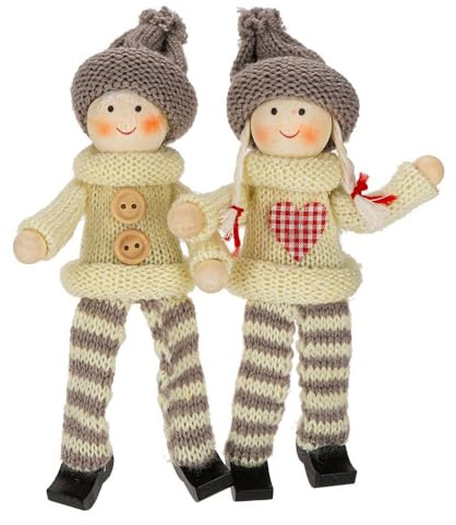 Ideen mit Herz | Deko-Figur | Weihnachten | Winter | Holzfigürchen | Holzpüppchen | Weihnachtsdeko | Baumschmuck | Anhänger | Kantenhocker | Winter-Püppchen (Amelie 5)