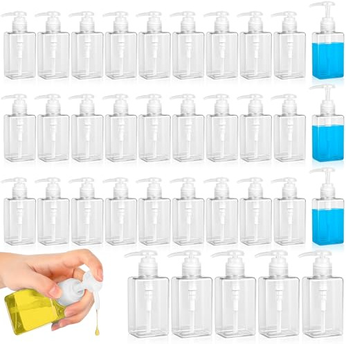 50 Stück 100ml Pumpspender, Leere Seifenspender Pumpflaschen, Mini Lotion Dispenser Flaschen mit Pumpe, Flüssigseifenbehälter für Shampoo Duschgel Handseife Kosmetik