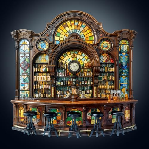 Holzpuzzle Erwachsene, 270 Teile Klassische Bar Holz Puzzle Erwachsen, Unregelmäßige Einzigartige Holzpuzzle Tierform, Weihnachts Geschenke für Familie Freunde (34 x 34 cm)