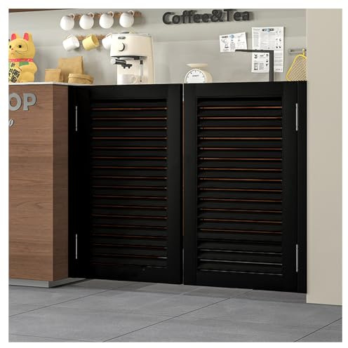 Portes de café robustes à double battant – Portes intérieures battantes en bois massif pour bar, cuisine, séparation avec charnières à fermeture automatique