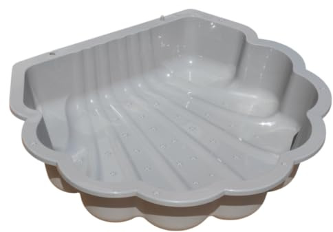 Coquillage à sable et d'eau, gris avec étoiles, 1 pièce, bac à sable et pataugeoire pour enfants, coquillage en plastique robuste pour jardin, terrasse et balcon, jouet d'extérieur de 1 à 6 ans