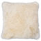 Home4You Kissenbezug für Couchkissen Sofakissen - 50 x 50 cm - Vorderseite echtes Schaffell - Rückseite Polyester - Creme - Kissenhülle Zierkissenbezug