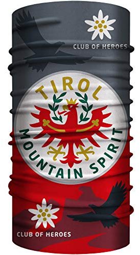Tirol Bandana, nahtloses Multifunktionstuch aus weicher Mikrofaser/atmungsaktiver Schlauchschal Halstuch Mundschutz Schal Tuch/tiroler Flagge Österreich Adler Alpen Berge Bergsteigen