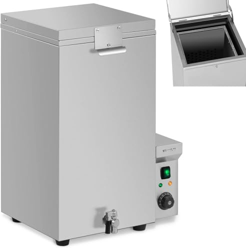 Wiesenfield Brühkessel Geflügel 70 L Edelstahl 3- 5 Hühner Brühvorgang in 70 - 90 s Temperaturregler bis 85 °C Ablasshahn entnehmbarer Korb rutschfeste Gummifüße Brühautomat Geflügel