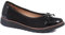 Pavers Womens Leather Ballet Pumps in Black Patent - Casual Flats - Comfort Footwear with High Shine Toe Cap & Delicate Bow Detail - Size UK 5 / EU 38