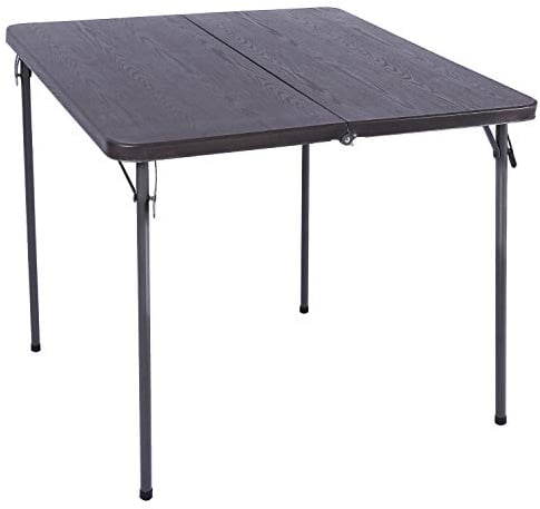 REDCAMP 34 Folding Card Table with Folding legs, Lightweight Portable Fold in Half Square Picnic Garden Table for Adults Indoor Outdoor Game Bridge Dining, Brown