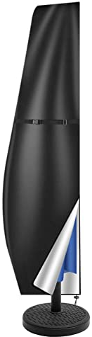 NAKIHOUSE Housse de protection pour parasol - Imperméable - Résistante aux intempéries - Anti-UV - Coupe-vent - Pour extérieur - 250 x 25/57/48 cm - Noir