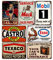 Vintage-Metall-Garagenschilder für Männer, Tankstellen-Blechschilder, Männerhöhlen-Dekor, alte Auto-Schilder, Laden-Schild, Öl-Dekoration, Motorrad-Poster, 7 Stücke, 20x30.5x30.5 cm