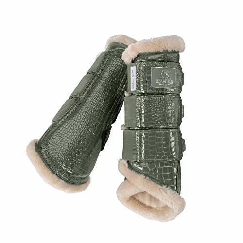 Eskadron Gamaschen Croco FauxFur Platinum 22 ashgreen L