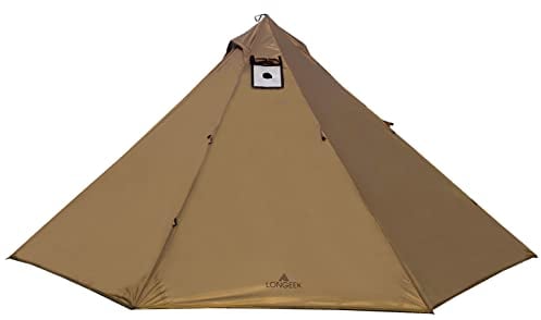 Longeek 4 Man Camping Tent Hiking Heated Shelter HUT Chimney Hot Tipi Easy Set Up