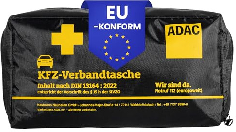 ADAC Verbandkasten – KFZ Verbandskasten Auto 2025 StVZO Konform – Praktisches Erste Hilfe Set Auto nach DIN 13164:2022 – Notfalltasche für PKW & LKW mit Masken – Kompakt & platzsparend
