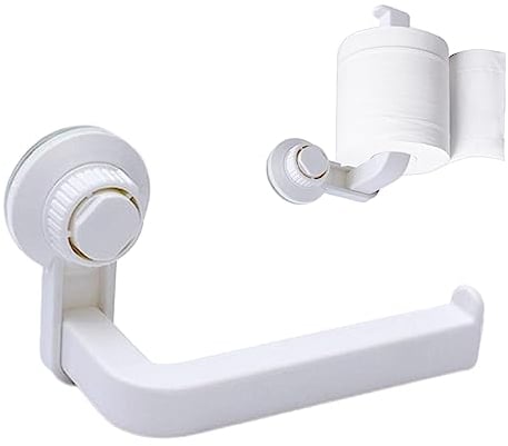 Zankie Suction Cup Paper Towel Holder- Toilet Roll Holder Suction Wall Mounted No Drill Toilet Roll Holder Abs Paper Roll Holder Tissue Organizer For Kitchen,Bathroom