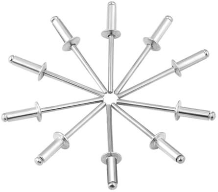 ORTAVA Nieten Set 4,8mm x 20mm, 50 Stück Blindnieten, Popnieten mit großem Flansch, V2A Edelstahl Nieten in Industrie-Qualität (Silber)