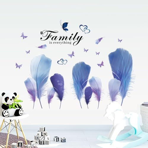 astylishome Wanddeko Feder Wandsticker Schmetterlings Wandaufkleber Aufkleber Wandtattoo für Babyzimmer Mädchenzimmer Wohnzimmer Schlafzimmer Deko für Fenster Schrank Bad 0604
