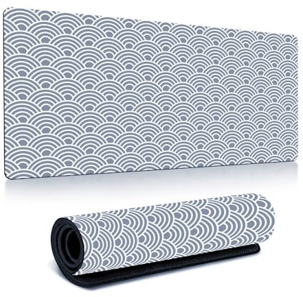 INPION Large Mouse Pad for Home Office Work, 800x300mm Large Gaming Mouse Pad Desk Pad Mousepad with Anti-Slip Base Soft Computer Keyboard Mat for Macbook, PC, Laptop, Office (Blue Gray)