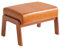 IBUYKE 10.2”H Kleiner Fußhocker Ottomane, Rechteckige PU Leder Fußablage Hocker mit Gepolstertem Sitz und Holzbeinen, Moderne Niedrige Ottomane Fußstütze für Wohn- Schlafzimmer, Gelblich-Braun WBD013J