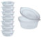 CaterCo 100 Pack 6oz Hinged Plastic Sauce Pots - Clear Deli Portion Pots with Lids for Sauces, Ketchup Containers, Dips, Takeaways, Restaurant, Recyclable Portion, BPA-Free, Leakproof (6oz - 100 Pack)