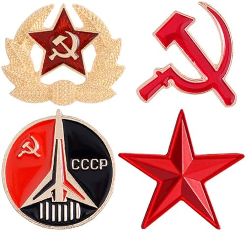 Keuyeo Vintage Sowjetunion Sichel Brosche CCCP Flagge Abzeichen Rote Armee Hut Pin UDSSR Patches Abzeichen Russische Armband Brosche Abzeichen Anstecknadeln