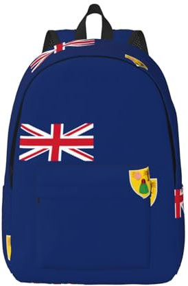 EdWal Rucksack mit Flagge der Türken- und Caicosinseln, Reiserucksäcke für Damen und Herren, College-Rucksack, Computertasche für Reisen, Schwarz , S