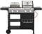 BBQ Kingdom 4 Burner Gas BBQ Grill with Added Pizza Oven Option Included, Stainless Steel Control Panel, Storage Shelves & Rack, Warming Rack, Removable Grease Tray, Thermometer, Cover & Adaptor