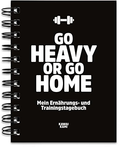 KAWAI-KAMI Trainingstagebuch & Ernährungstagebuch für Krafttraining, Fitness-Studio, Bodybuilding, Diät, Workout, Gym, Trainingsplaner mit Erfolgskontrolle, Trainingsbuch zum Ausfüllen, DIN-A6