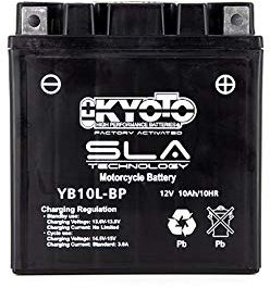 KYOTO Batterie Moto SLA AGM YB10L-BP prête à l'emploi 12V 10AH 160CCA