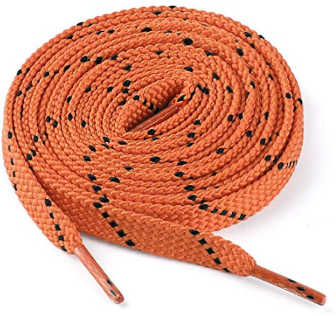 sourcing map 3 Pares Cordones planos de sarga de doble color para zapatillas de deporte Cordones gruesos de colores sólidos unisex Naranja negro 120 cm/47.2