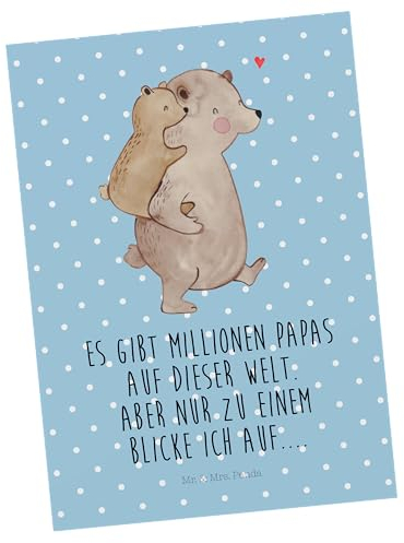 Mr. & Mrs. Panda Postkarte Papa Bär - Geschenk, Ansichtskarten, bester Vater, Onkel, Danke Papa, Vati, Einladung Geburtstag, Oma, Grußkarte,